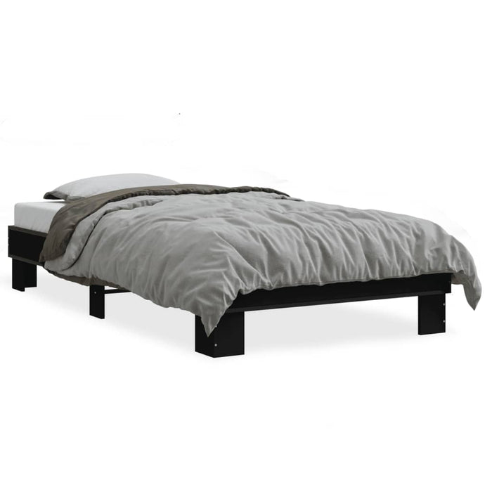 Cadru de pat, negru, 90x190 cm, lemn prelucrat și metal WALTI