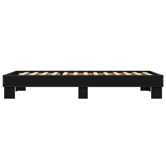 Cadru de pat, negru, 90x190 cm, lemn prelucrat și metal WALTI