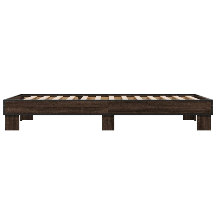 Cadru de pat, stejar maro, 90x190 cm, lemn prelucrat și metal - WALTI WALTI