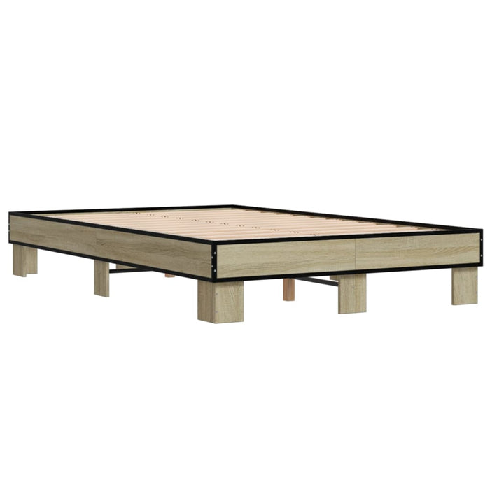 Cadru de pat, stejar sonoma, 120x190cm, lemn prelucrat și metal - WALTI WALTI