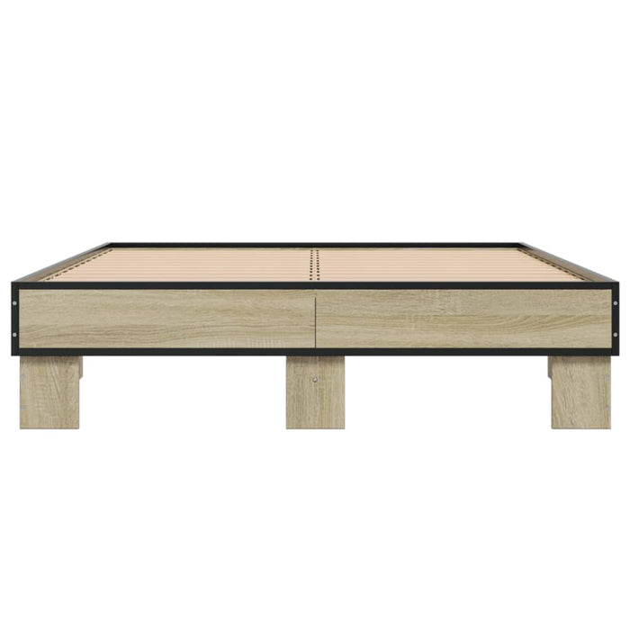 Cadru de pat, stejar sonoma, 120x190cm, lemn prelucrat și metal - WALTI WALTI