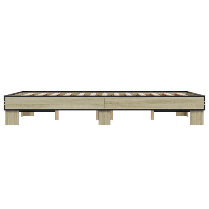 Cadru de pat, stejar sonoma, 120x190cm, lemn prelucrat și metal - WALTI WALTI