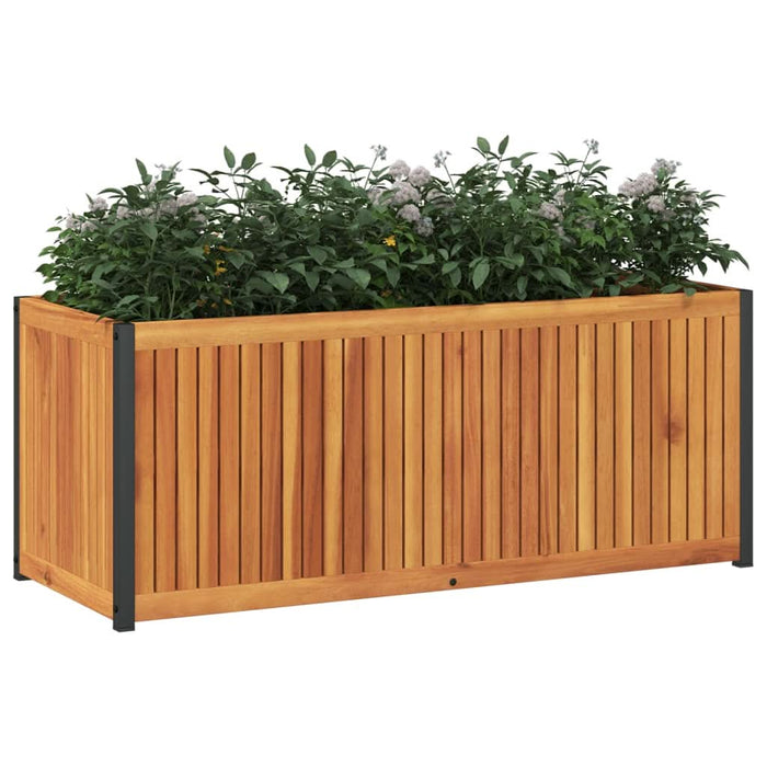 Jardinieră de grădină, 110x45x44 cm, lemn masiv acacia/oțel - WALTI WALTI