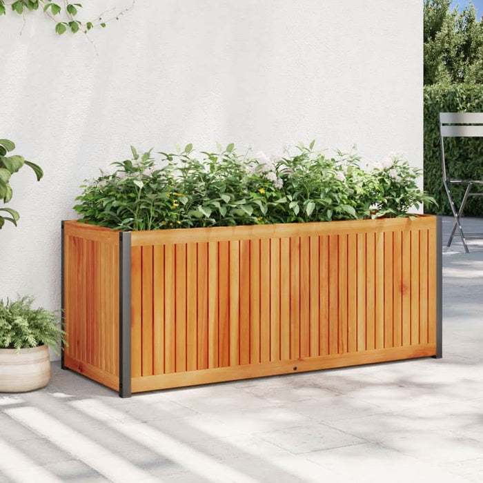 Jardinieră de grădină, 110x45x44 cm, lemn masiv acacia/oțel - WALTI WALTI