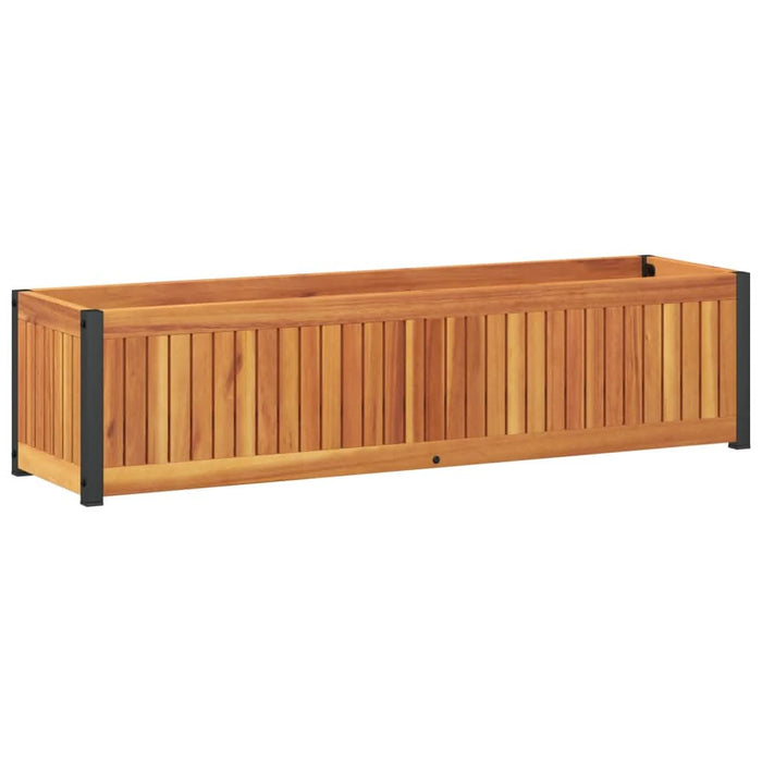 Jardinieră de grădină, 110x30x27,5 cm, lemn masiv acacia/oțel - WALTI WALTI