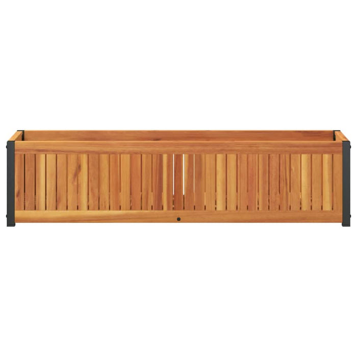 Jardinieră de grădină, 110x30x27,5 cm, lemn masiv acacia/oțel - WALTI WALTI