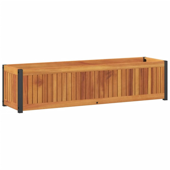Jardinieră de grădină, 110x30x27,5 cm, lemn masiv acacia/oțel - WALTI WALTI