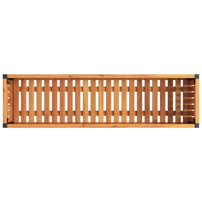 Jardinieră de grădină, 110x30x27,5 cm, lemn masiv acacia/oțel - WALTI WALTI