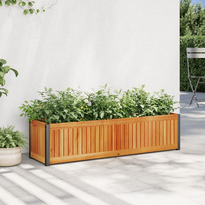 Jardinieră de grădină, 110x30x27,5 cm, lemn masiv acacia/oțel - WALTI WALTI