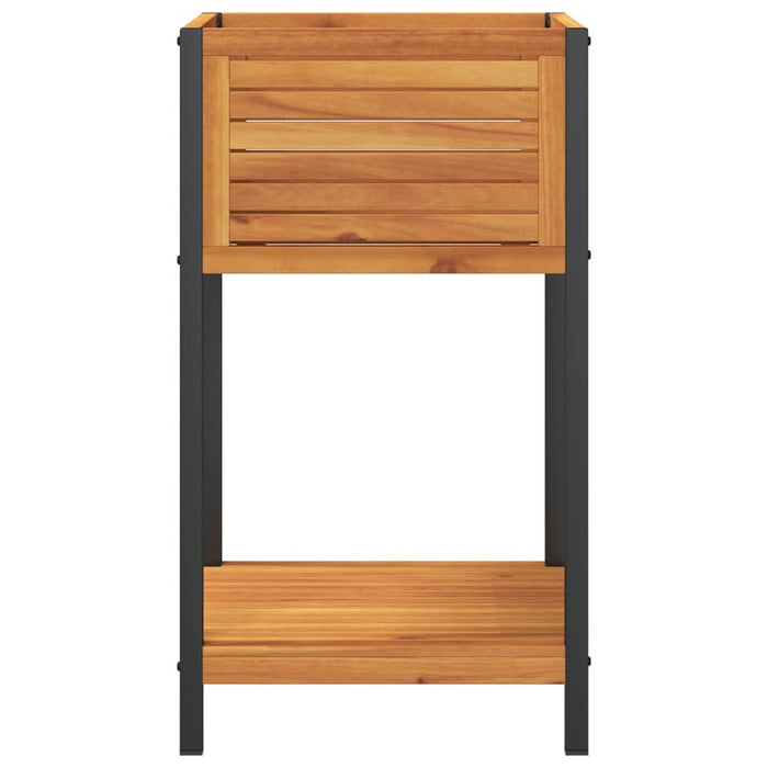 Jardinieră de grădină cu raft 45x45x80cm lemn masiv acacia/oțel - WALTI WALTI