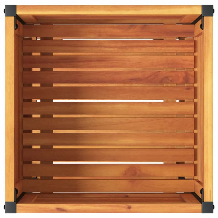 Jardinieră de grădină cu raft 45x45x80cm lemn masiv acacia/oțel - WALTI WALTI