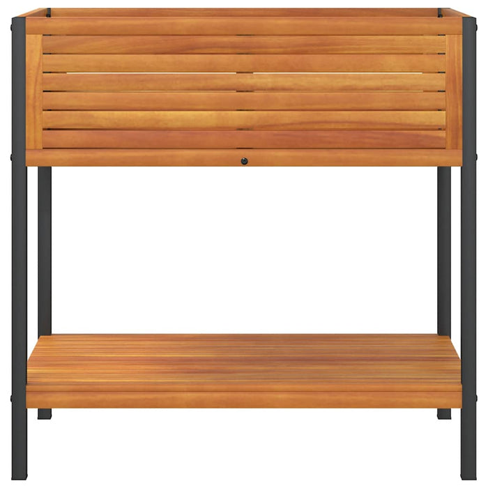 Jardinieră de grădină cu raft 80x45x80cm lemn masiv acacia/oțel - WALTI WALTI
