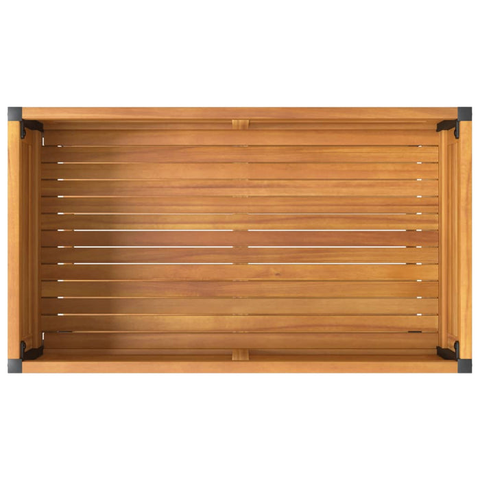 Jardinieră de grădină cu raft 80x45x80cm lemn masiv acacia/oțel - WALTI WALTI