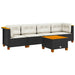 Set mobilier de grădină cu perne, 5 piese, negru, poliratan - WALTI WALTI