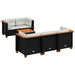 Set mobilier de grădină cu perne, 6 piese, negru, poliratan - WALTI WALTI