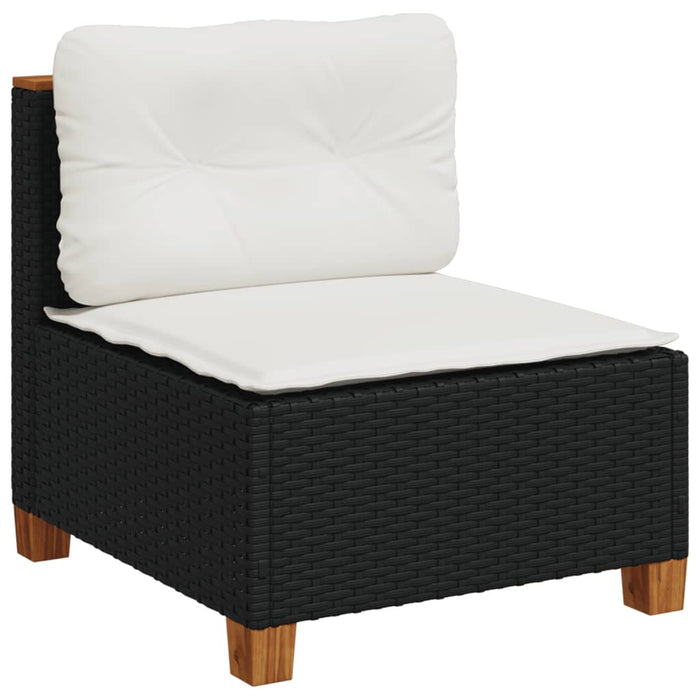 Set canapele de grădină cu perne, 7 piese, negru, poliratan - WALTI WALTI