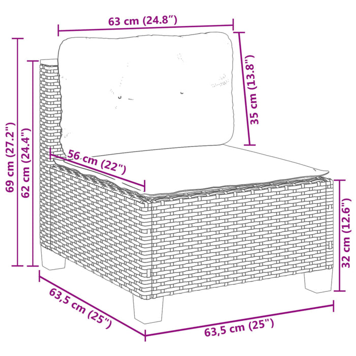 Set canapele de grădină cu perne, 7 piese, negru, poliratan - WALTI WALTI