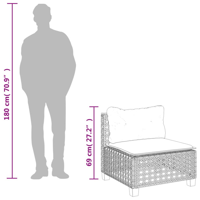 Set canapele de grădină, 7 piese, cu perne, gri, poliratan - WALTI WALTI