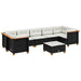 Set mobilier de grădină cu perne, 8 piese, negru, poliratan - WALTI WALTI