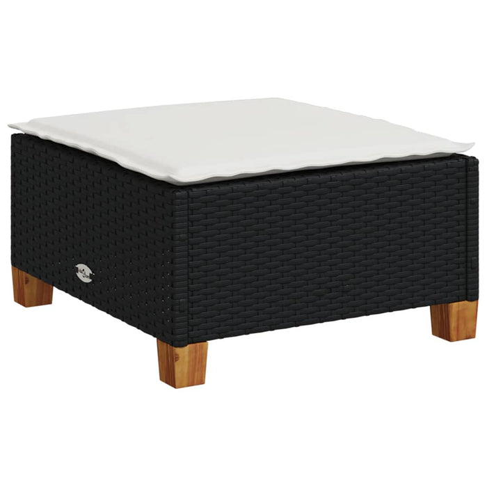 Set mobilier de grădină cu perne, 8 piese, negru, poliratan - WALTI WALTI