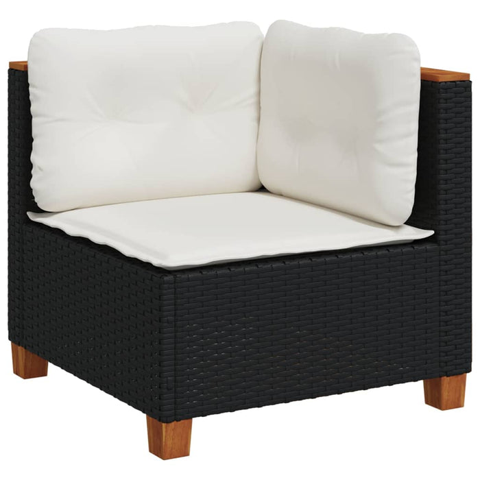 Set mobilier de grădină cu perne, 8 piese, negru, poliratan - WALTI WALTI