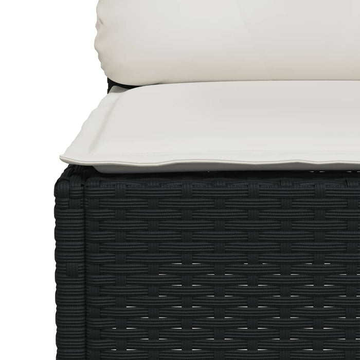 Set mobilier de grădină cu perne, 8 piese, negru, poliratan - WALTI WALTI