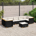 Set mobilier de grădină cu perne, 8 piese, negru, poliratan - WALTI WALTI