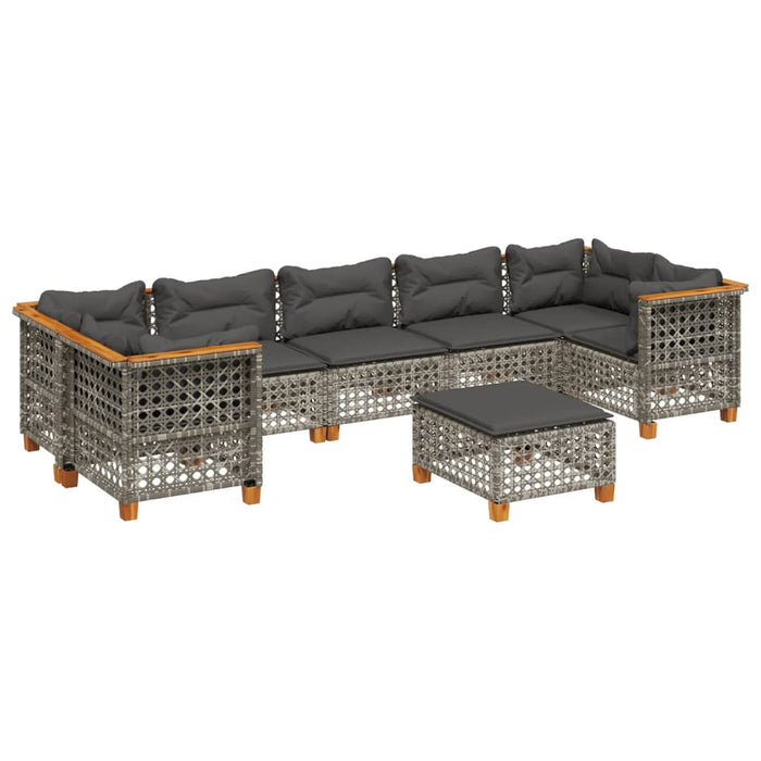 Set canapele de grădină cu perne, 8 piese, gri, poliratan - WALTI WALTI