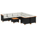 Set mobilier de grădină cu perne, 9 piese, negru, poliratan - WALTI WALTI