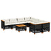 Set mobilier de grădină cu perne, 9 piese, negru, poliratan - WALTI WALTI