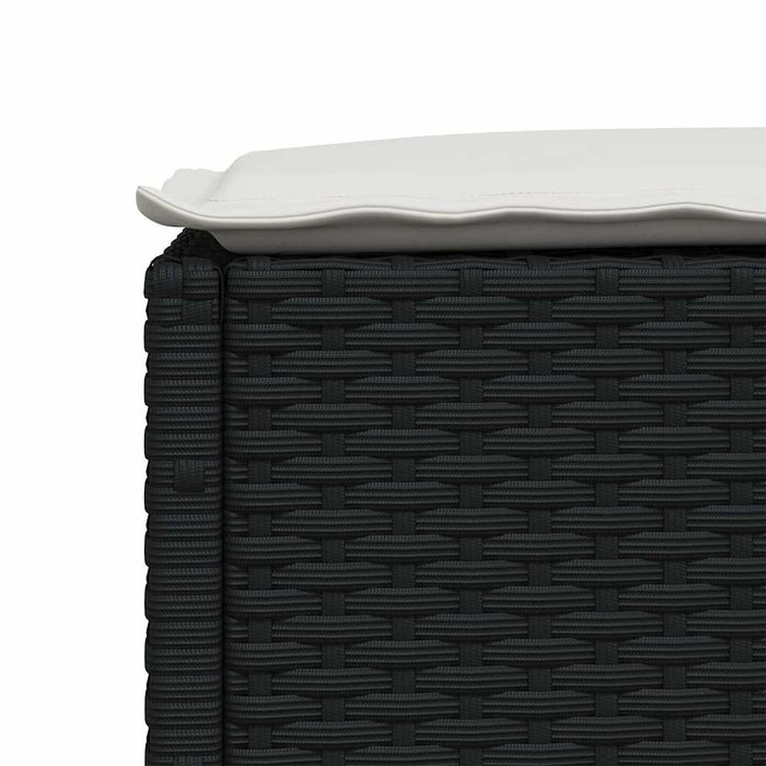 Set mobilier de grădină cu perne, 4 piese, negru, poliratan - WALTI WALTI