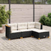 Set mobilier de grădină cu perne, 4 piese, negru, poliratan - WALTI WALTI