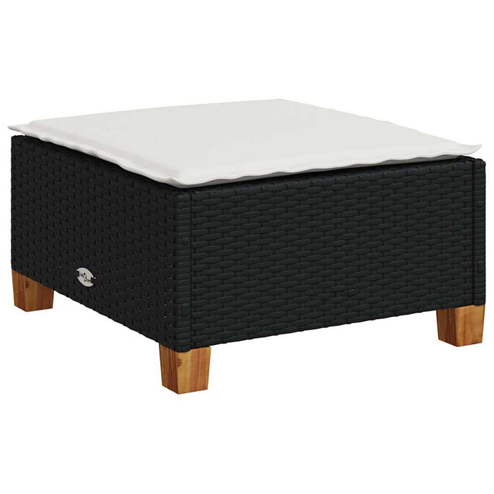 Set mobilier de grădină cu perne, 5 piese, negru, poliratan - WALTI WALTI