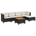 Set mobilier de grădină cu perne, 6 piese, negru, poliratan - WALTI WALTI