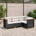 Set mobilier de grădină cu perne, 4 piese, negru, poliratan - WALTI WALTI