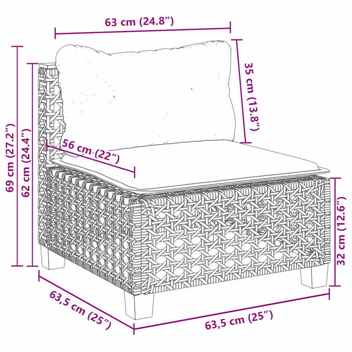 Set canapele de grădină, 4 piese, cu perne, bej, poliratan WALTI