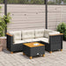 Set mobilier de grădină cu perne, 5 piese, negru, poliratan - WALTI WALTI