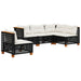Set mobilier de grădină cu perne, 5 piese, negru, poliratan - WALTI WALTI