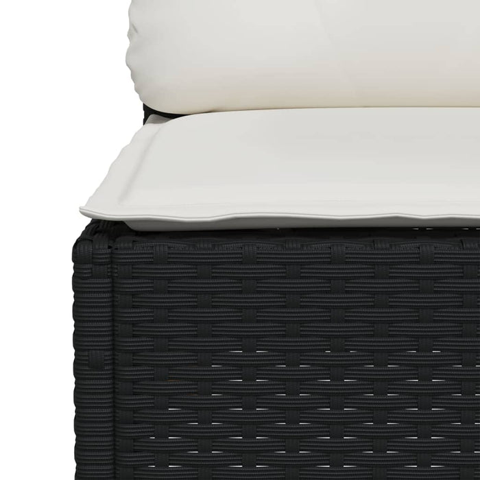 Set mobilier de grădină cu perne, 6 piese, negru, poliratan WALTI