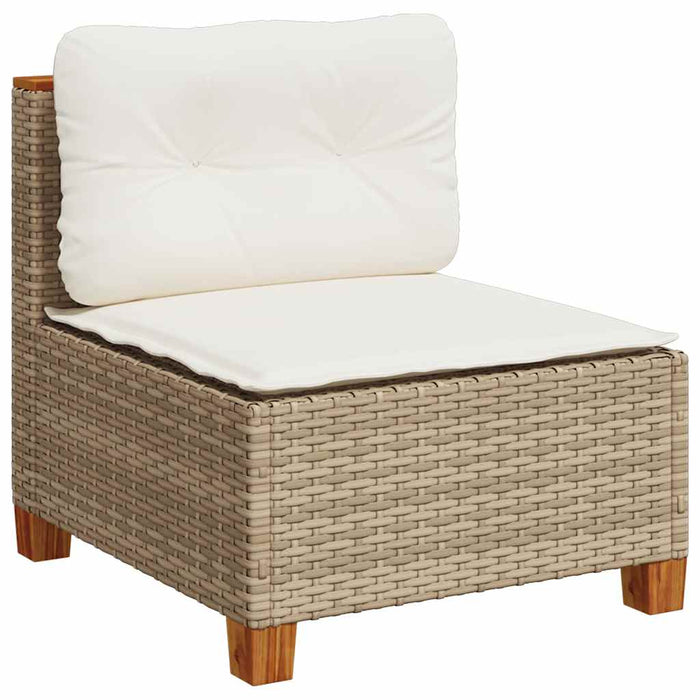 Set canapele de grădină cu perne, 6 piese, bej, poliratan WALTI