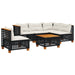 Set mobilier de grădină cu perne, 6 piese, negru, poliratan - WALTI WALTI