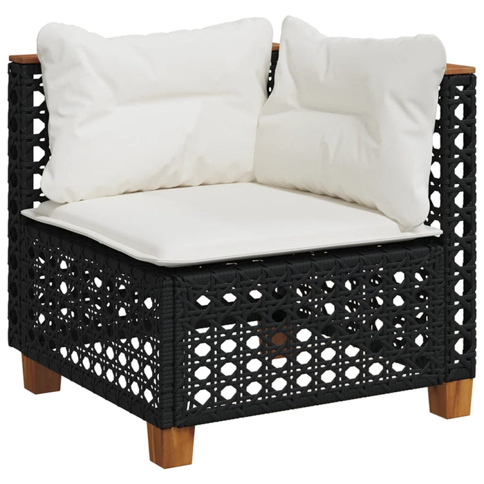 Set mobilier de grădină cu perne, 6 piese, negru, poliratan - WALTI WALTI