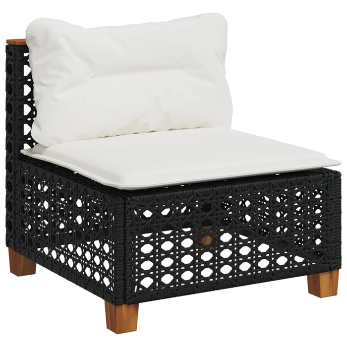 Set mobilier de grădină cu perne, 6 piese, negru, poliratan - WALTI WALTI