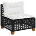 Set mobilier de grădină cu perne, 6 piese, negru, poliratan - WALTI WALTI