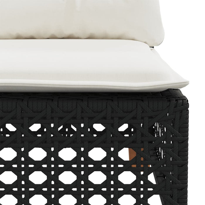 Set mobilier de grădină cu perne, 6 piese, negru, poliratan - WALTI WALTI