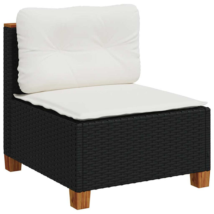 Set mobilier de grădină cu perne, 6 piese, negru, poliratan - WALTI WALTI