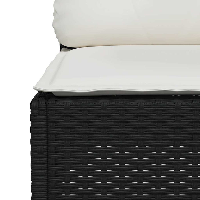 Set mobilier de grădină cu perne, 6 piese, negru, poliratan - WALTI WALTI