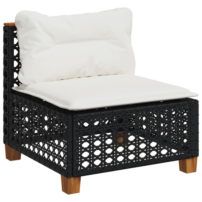 Set mobilier de grădină cu perne, 6 piese, negru, poliratan - WALTI WALTI