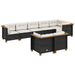 Set mobilier de grădină cu perne, 8 piese, negru, poliratan - WALTI WALTI