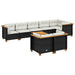 Set mobilier de grădină cu perne, 9 piese, negru, poliratan - WALTI WALTI